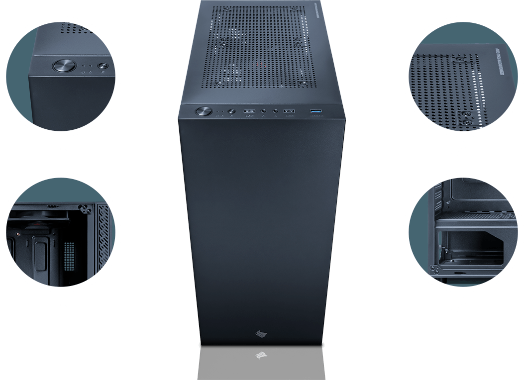 Foto com as specs do gabinete