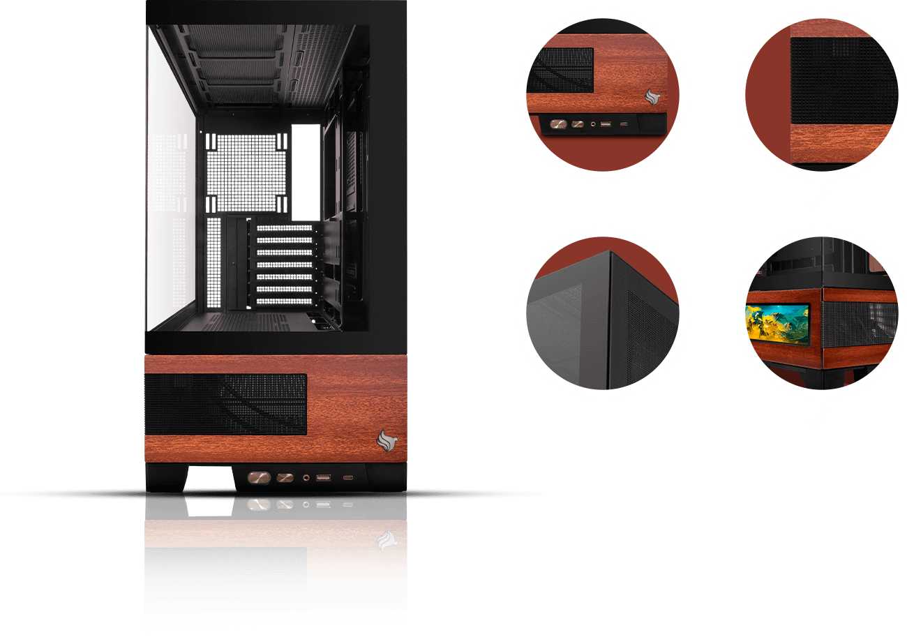 Foto com as specs do gabinete