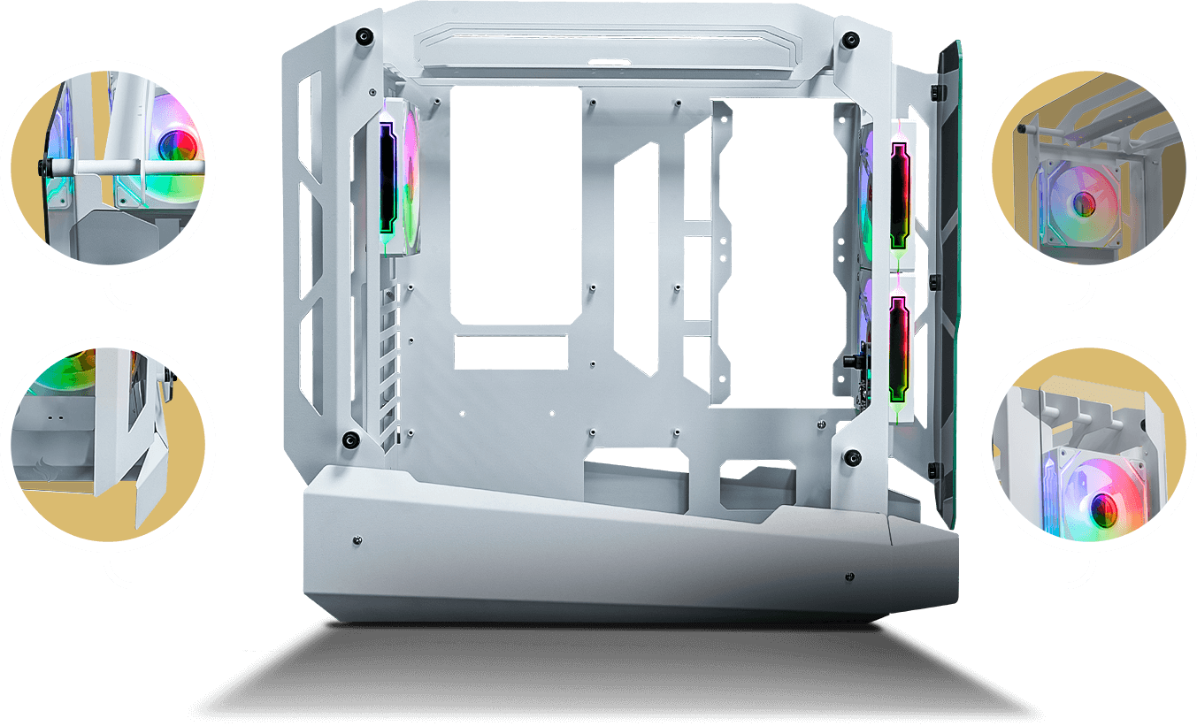 Foto com as specs do gabinete