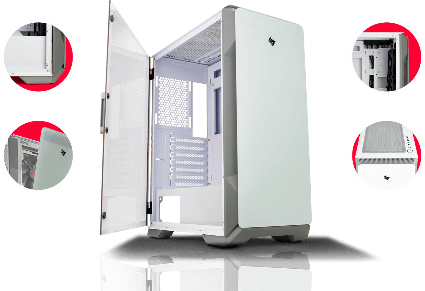 Foto com as specs do gabinete