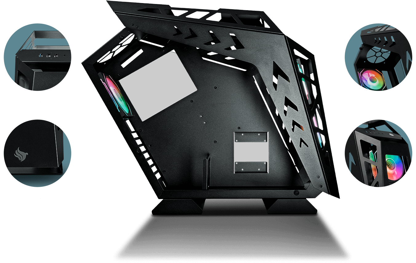 Foto com as specs do gabinete