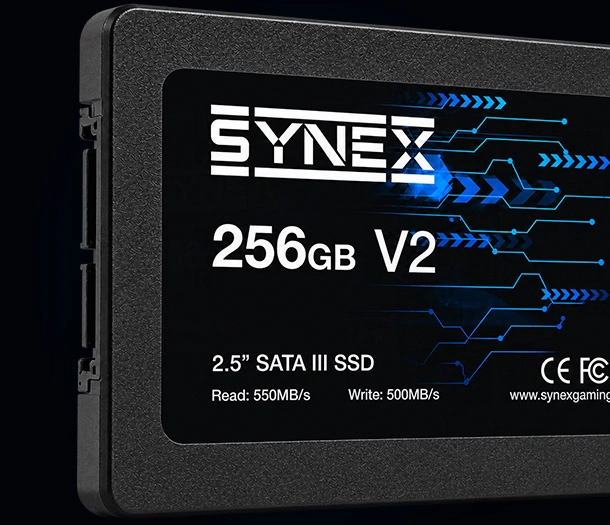 SSD Synex V2, 256GB, SATA III, Leitura 550MB/s, Gravacao 500/MBs