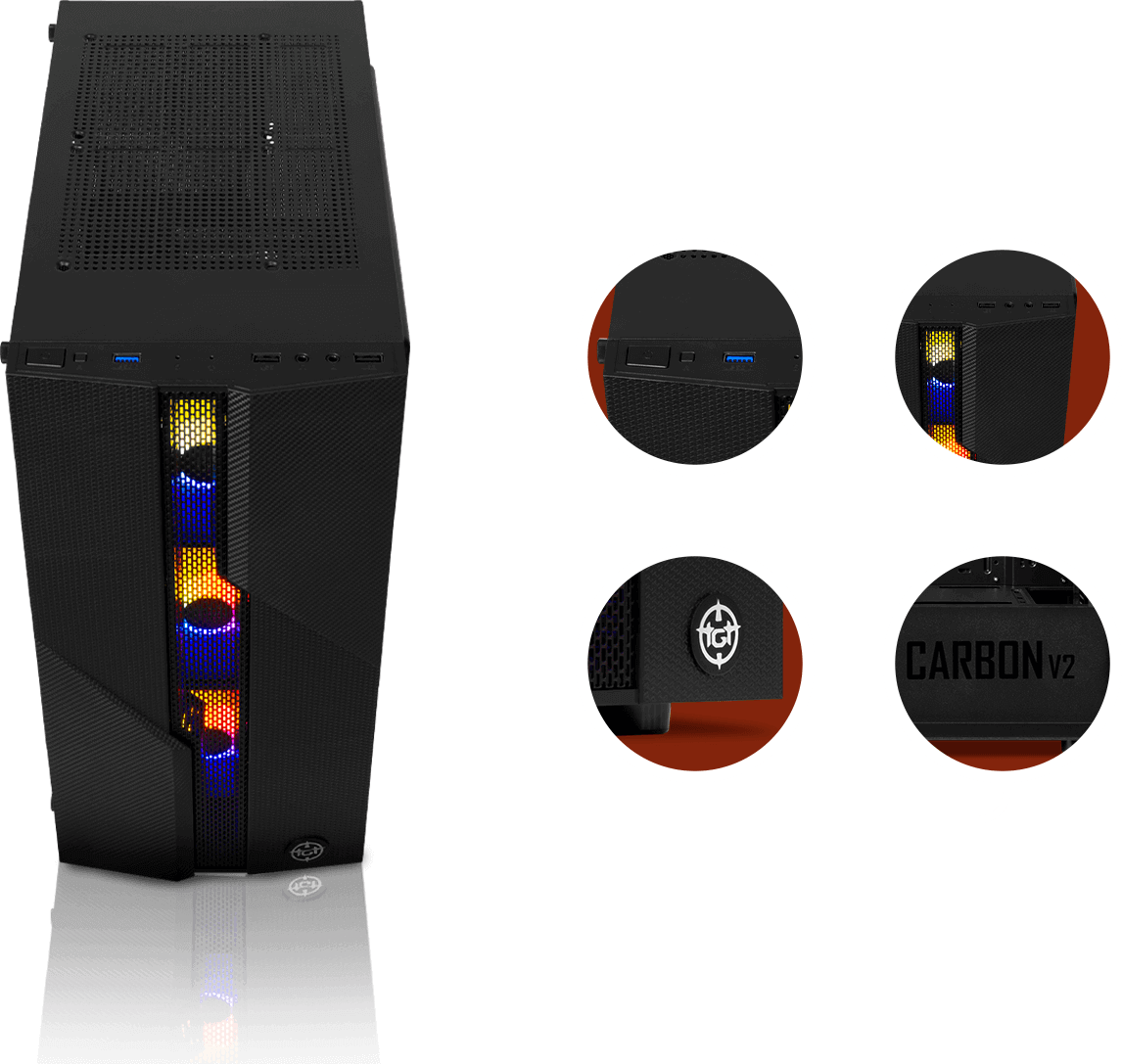 Foto com as specs do gabinete