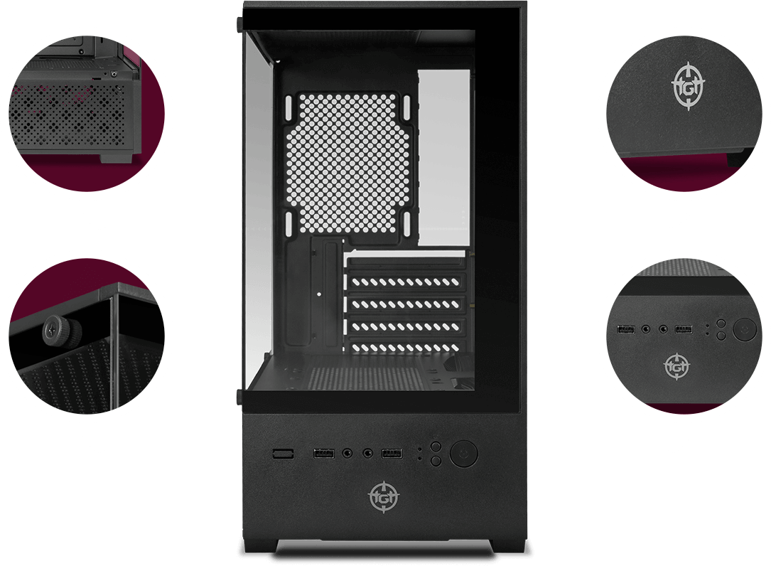 Foto com as specs do gabinete