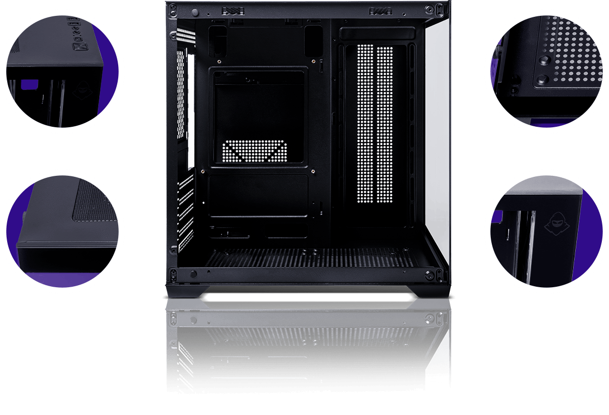 Foto com as specs do gabinete