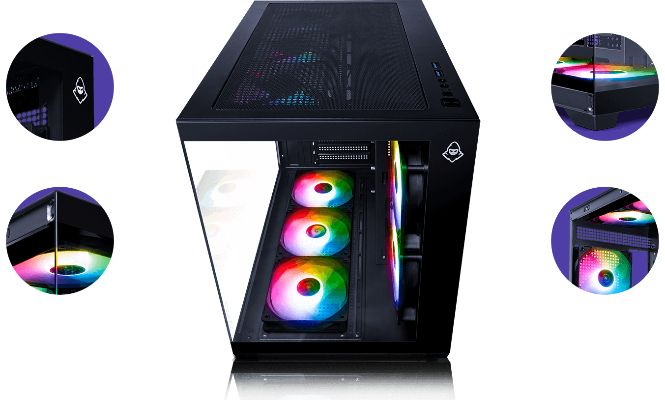 Foto com as specs do gabinete