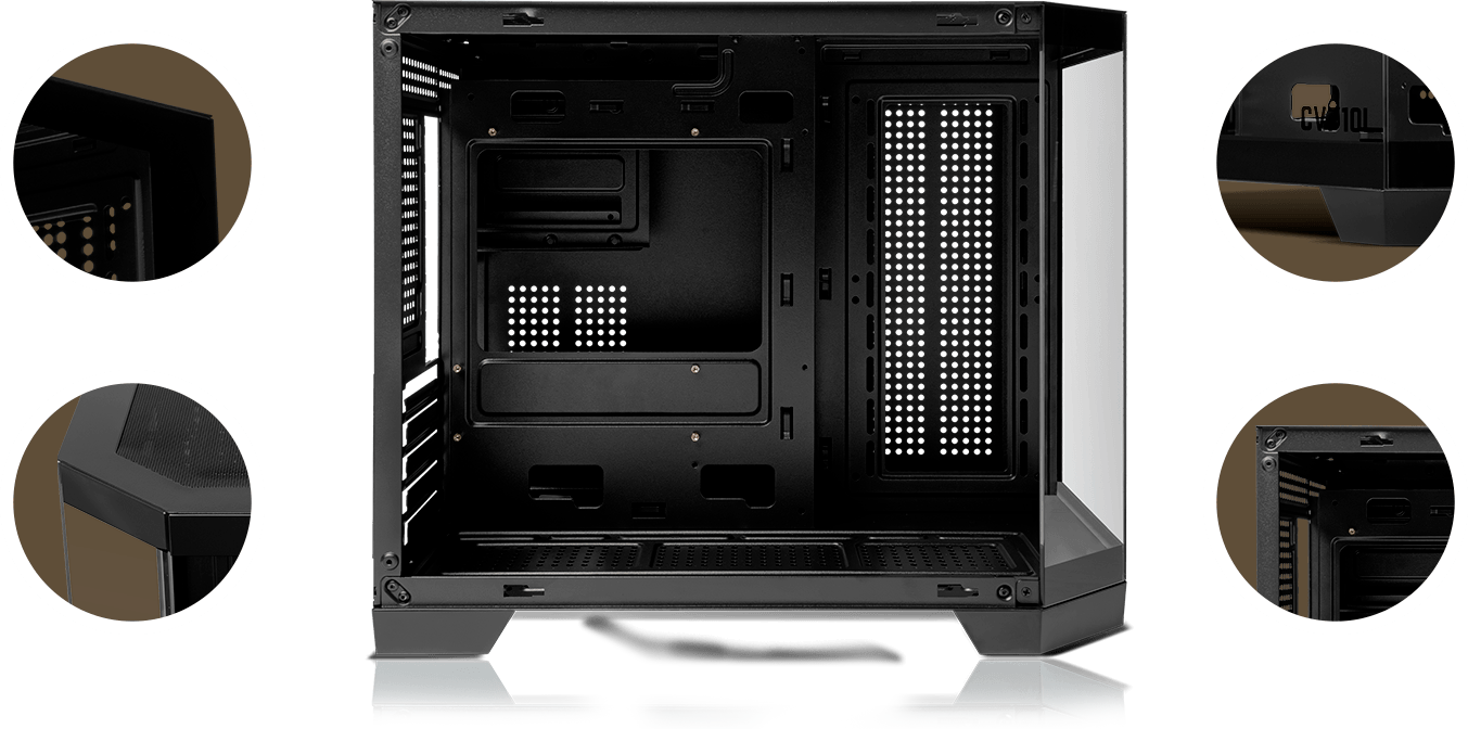 Foto com as specs do gabinete