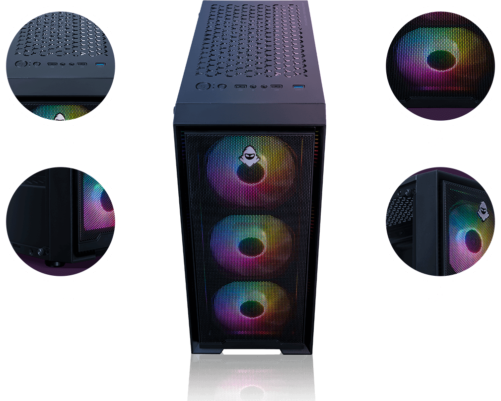 Foto com as specs do gabinete