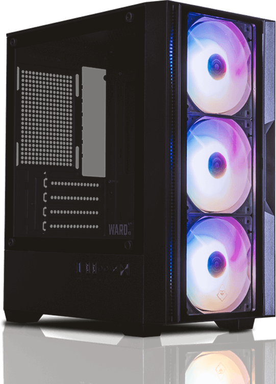 Gabinete Gamer Mancer Ward V3, Mini-Tower, Lateral de Vidro, Com 3 Fans, Preto 6 foto do gabinete