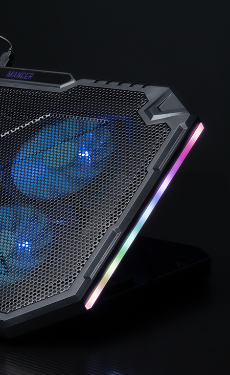 Base Para Notebook Mancer X-Gamma, RGB, Com 5 Fans, Preto 6